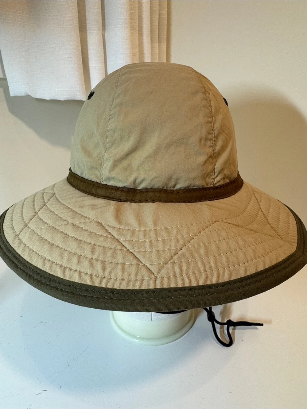 Watership Trading Company khaki hat w/ olive trim and lining. L.